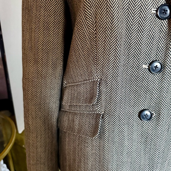 Chaps by Ralph Lauren Tan Herringbone Tailored Blazer - Picture 2 of 5